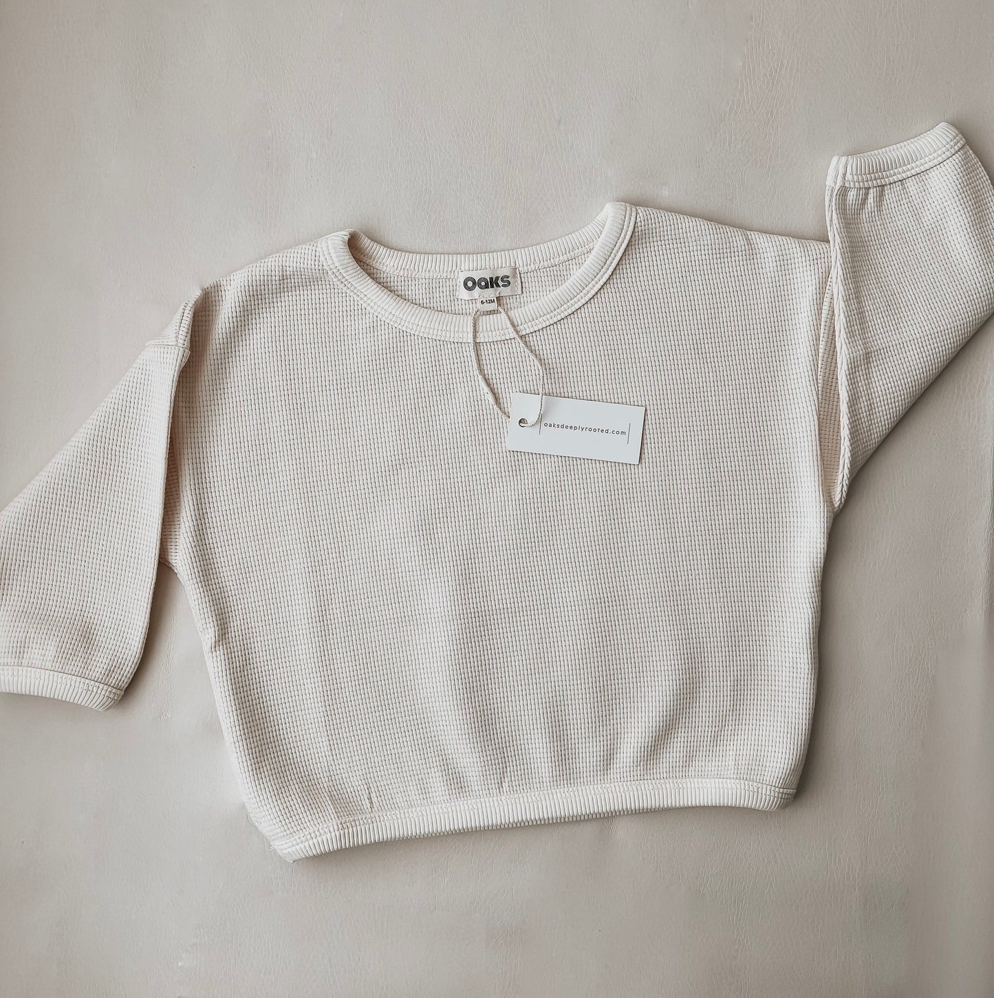 Waffle knit pullover